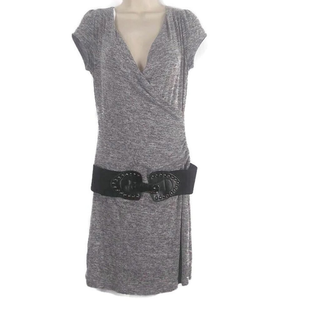 Vintage 90's Belted Drop Waist T Shirt Dress